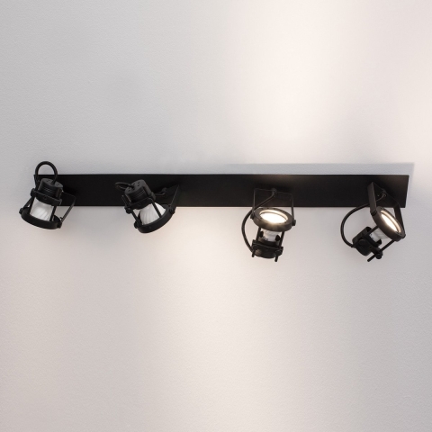 Nova Luce Salva - Opbouwspot 4L - 71 X 19 X 16 Cm - Zand Zwart
