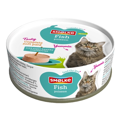 24x Smolke Kattenvoer Soft Paté Vis 80 gr