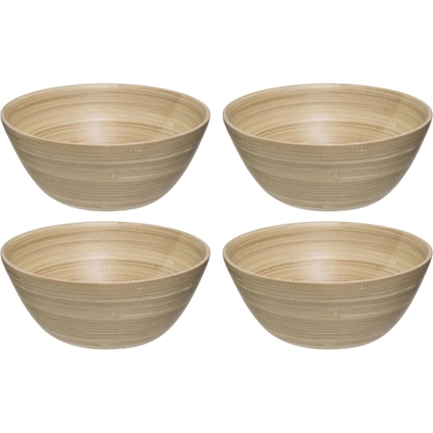 Secret de Gourmet - Set van 10x stuks - Slakommetjes/serveer schaaltjes - bamboe - D17 cm -