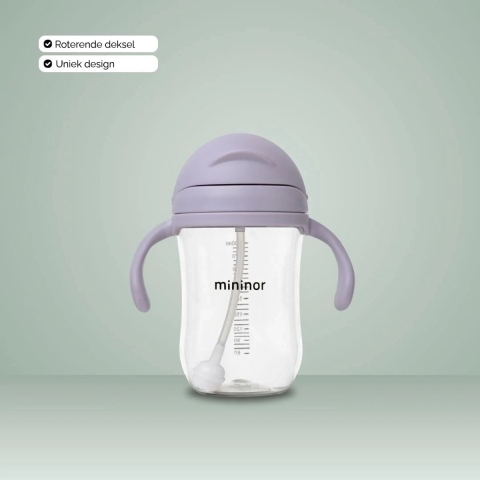 Mininor Beker m. Rietje - Tritan - 330 ml - Syren - Mininor - OneSize - Beker