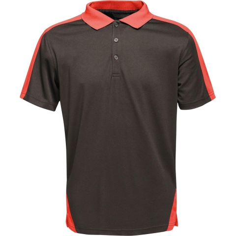 Ragetta RG1740 Contrast Coolweave Polo - Black/Classic Red - M