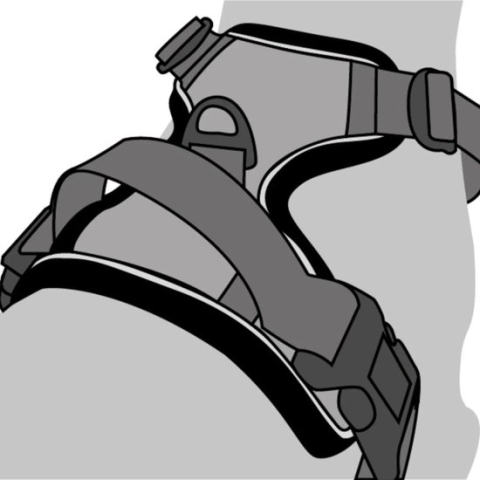 Flamingo - Hondentuig Balou Black - S - Zwart 40 - 55cm - y-tuig - anti trek ring - antitrektuig - hondenharnas