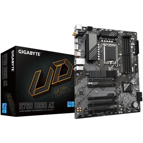 Gigabyte B760 DS3H AX Moederbord Socket Intel LGA 1700 Vormfactor ATX Moederbord chipset Intel® B760 Express