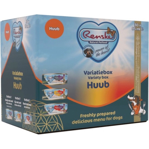 Renske Vers Variatiebox Hondenvoer Nat Huub 30 x 95 gr