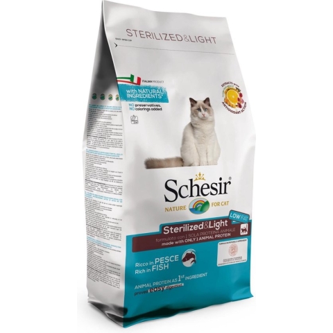 Schesir Sterilized & light adult vis - Kattenvoer - 1.5 kg