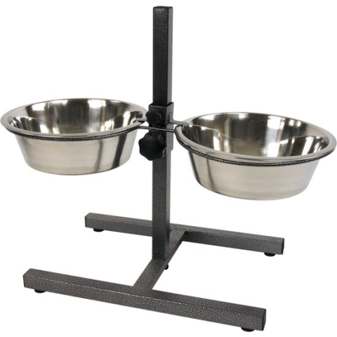 H-Standaard inclusief Roestvrijstale voerbakken - 28 cm