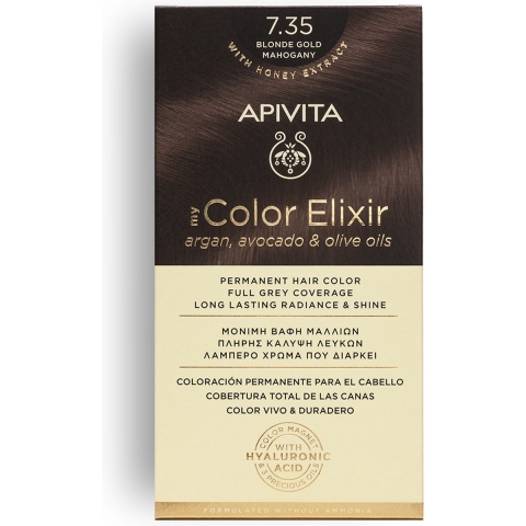 Apivita My Color Elixir 7.35 Blonde Gold Mahogany | 1 stuk