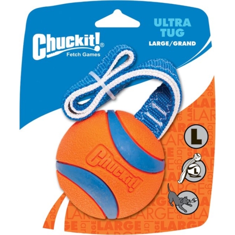 Chuckit Ultra Ball – Hondenspeelgoed – Hondenbal – Gemaakt van duurzaam rubber – Drijvend hondenspeeltjes – Voor elk terrein – Maat L – Diameter 7 cm – Oranje – 1 stuks