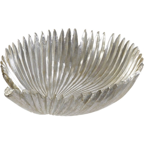 Tafel decoratie schaal zilver blad kunststof 31 cm -