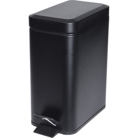 Pedaalemmer - zwart - 5 l - metaal - 25 x 14 x 29 cm -