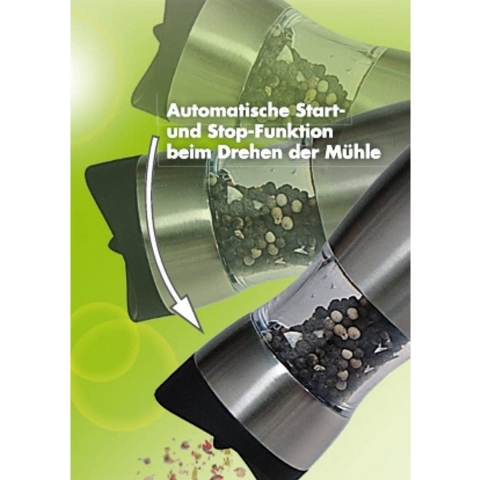 Elektrische peper/zout molen rvs 20 cm -