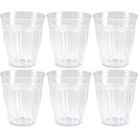 PlasticForte Drinkglazen/waterglazen Picardie - 60x - kunststof - transparant - onbreekbaar -