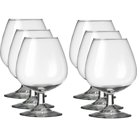 12x Cognacglazen transparant - 370 ml - Specials - Cognac glazen op voet -