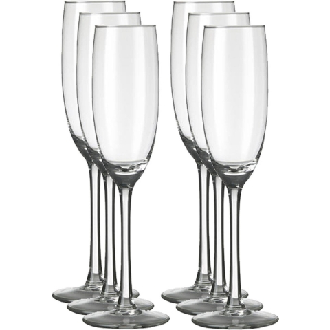 Royal Leerdam Champagneglazen/flutes Plaza - 12x stuks - transparant - 190 ml - glas -