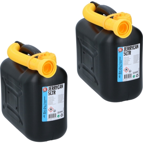 Dunlop Jerrycan - 2x - 5 liter - voor brandstof - diesel - benzine - zwart -