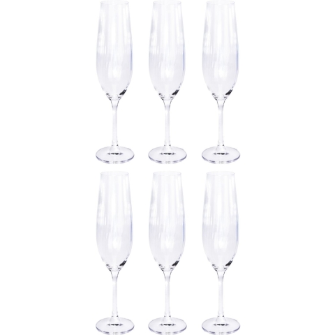20x Champagneglazen/flutes 26 cl/260 ml van kristalglas -