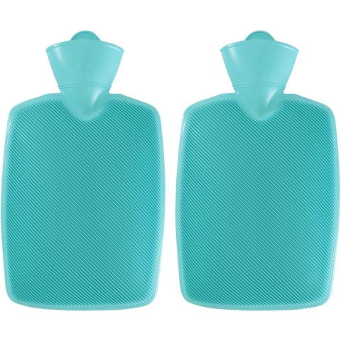 Warm water kruik - 1x - kunststof kruik - zonder hoes - aqua - 1,8 liter -