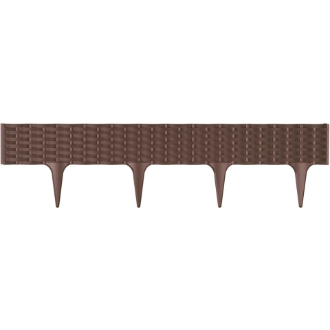 Graskant/tuin rand/kantopsluiting - 6x stuks - bruin - totale lengte 23,4 meter - borderrand -