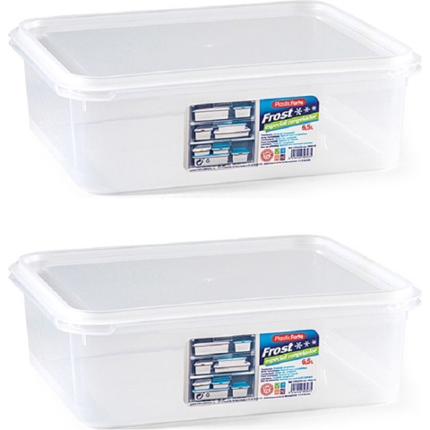 Vershoudbakje vriezer en magnetron - 3x - 6500 ml - kunststof - voedsel - 32 x 26 x 10 cm -