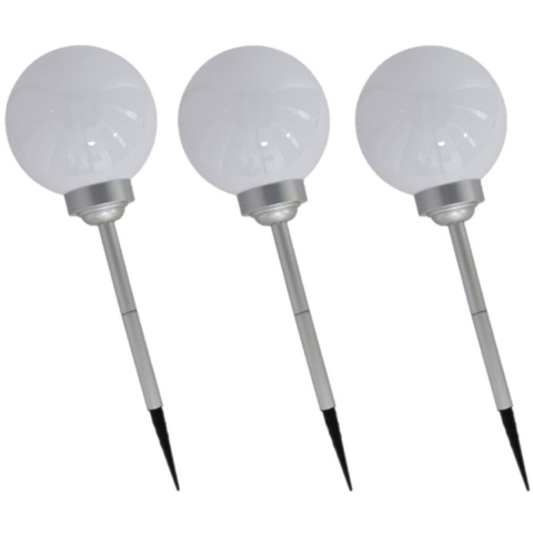 Set van 10x stuks solar tuinlampen/prikspots bol op zonne-energie 56 cm -