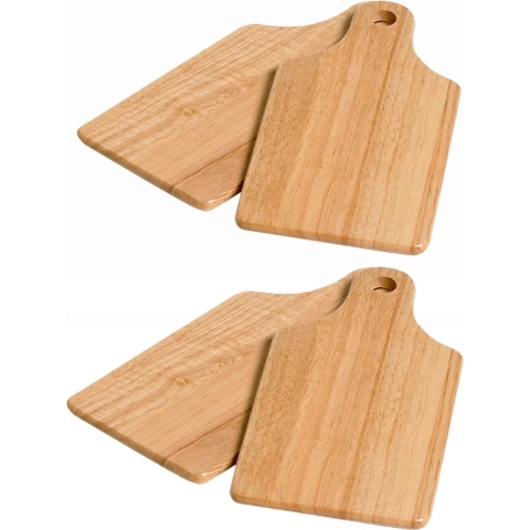 Snijplanken/serveerplanken - Set van 4x - 28 x 14 cm - hout - broodplanken -