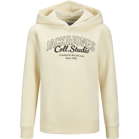 Jack & Jones Hoodie - JjMakoto - Antique White/BIG Print - Jack & Jones - 10 jaar (140) - Hoodie