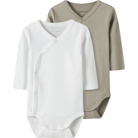 Name It Romper - l/s - 2-pack - Noos - NbnBody - Zuivere kasjmie - Name It - 74 - Romper L/S