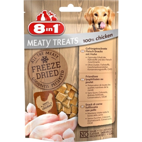 8in1 Freeze Dried Kip - Hondensnacks - 50 g