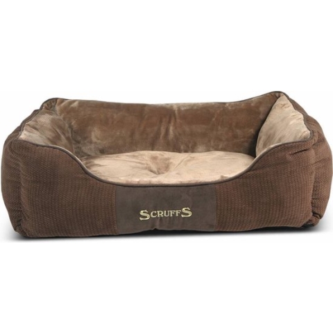 Scruffs Chester Box Bed - Hondenmand Zacht en Stevig - Anti-Slip - Wasbaar - Bruin - XL