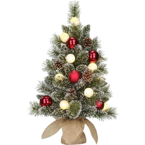 Black Box Kunstkerstboom Kaprun - 39x39x60 cm - Pvc/hardnaald - Besneeuwd,Groen