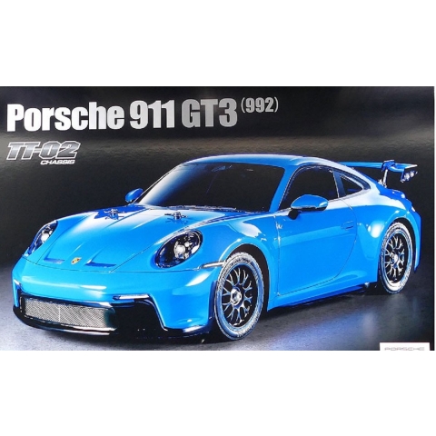 Tamiya 1:10 RC auto Sportwagen 1:10 RC Porsche 911 GT3 (992) (TT-02) Brushed 4WD Bouwpakket TT-02