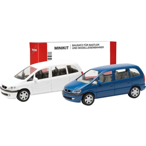 Herpa 013932 H0 Auto Opel Zafira, blauw en wit