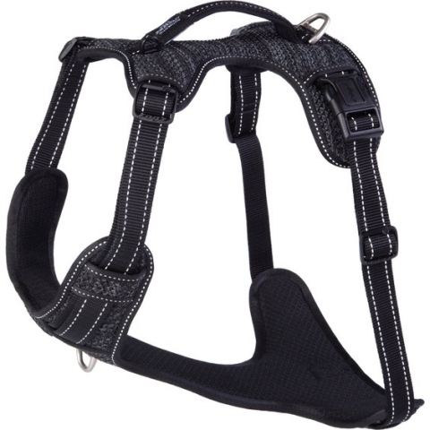 Rogz Explore Tuig Gevoerd Zwart - Hondenharnas - 66-95 cm