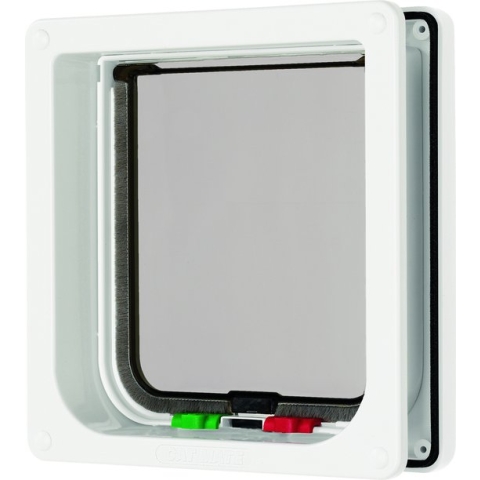 Cat Mate 235W 4-voudig afsluitbaar kattenluik met voering tot 50 mm (2 inch), 19,2 x 20 cm - wit