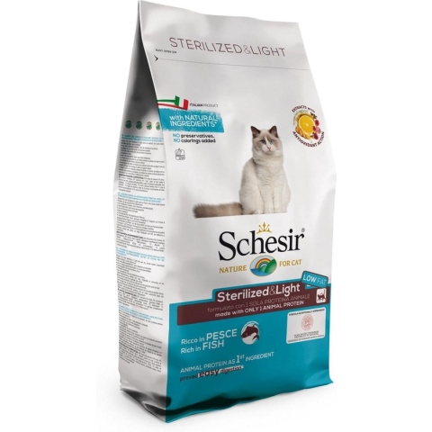 Schesir Sterilized & light adult vis - Kattenvoer - 10 kg