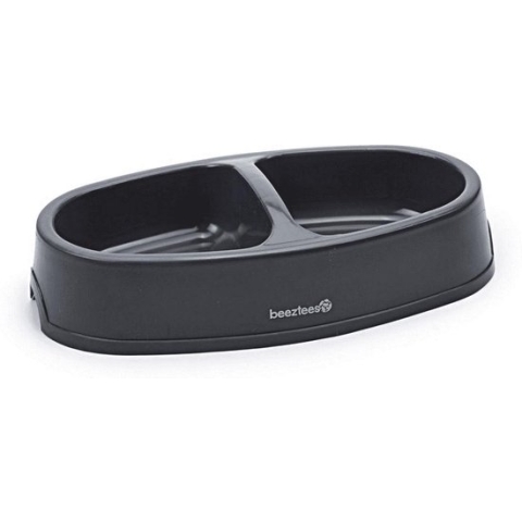 Beeztees plastic dinerset hond antraciet 2x 0.4 liter