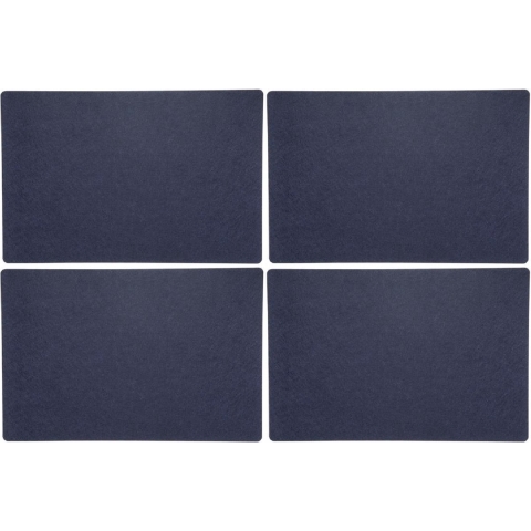 Placemats/onderleggers voor op tafel - 12x stuks - donkerblauw - 30 x 45 cm - met ronde hoeken -