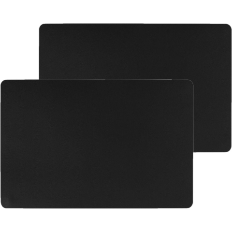 Secret de Gourmet tafel placemat PU- Set van 4x stuks -leer/leer look - zwart - 45 x 30 cm - Tafel o -