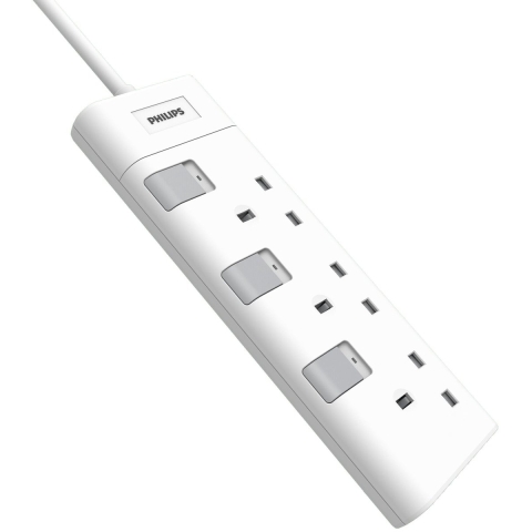 Philips Socket 230V 3 way CHP3130WA - 3 pin socket - 2 M