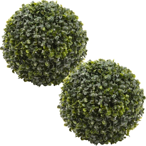 2x stuks buxus bol kunstplanten - D49 cm - groen - kunststof -