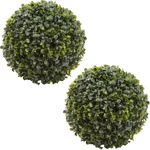 2x stuks buxus bol kunstplanten - D36 cm - groen - kunststof -