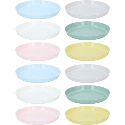 Borden - 30x - gekleurd - kunststof - D18,5 cm - herbruikbaar -