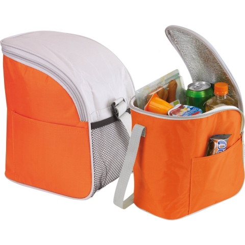 Kleine koeltas/Lunch tas model Glaciaal - 2x - 23 x 16 x 26 cm - 1 vaks - oranje/grijs - 9 Liter -