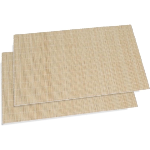 Secret de Gourmet placemats Bamboe - 8x - 30 x 40 cm - naturel - gevlochten -
