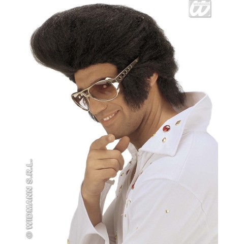 Elvis verkleed pruik - jumbo - zwart - heren - jaren 50/60 - herenpruik -