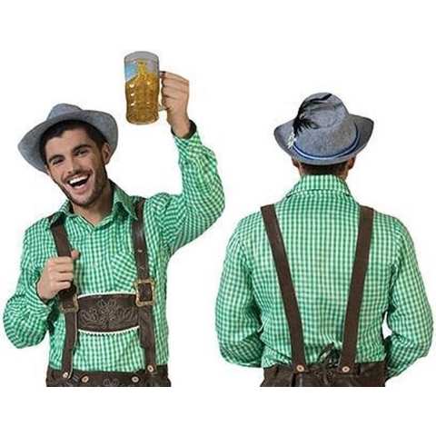 Carnaval verkleed geruite blouse - heren - groen - Oktoberfest/Cowboy 52-54 (L/XL) -