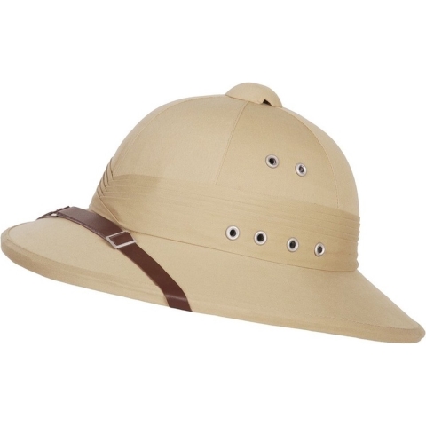 Tropenhelm - volwassenen - bruin - kunststof - jungle en safari verkleedaccessoire -