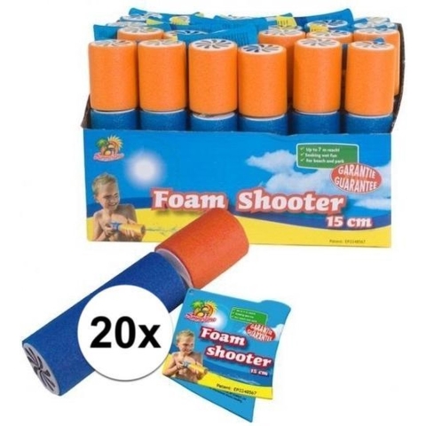 20x stuks waterpistolen van foam 15 cm -