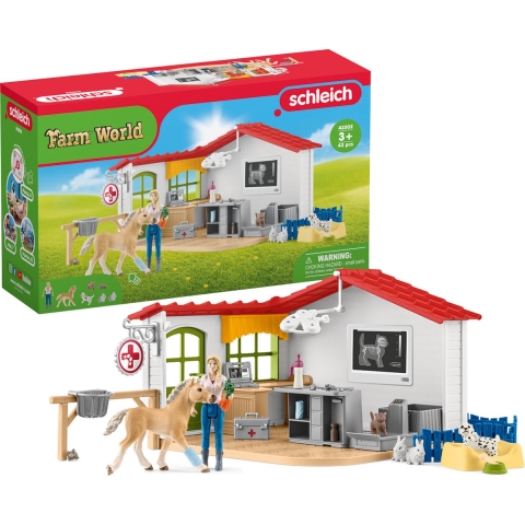 Schleich Dierenartspraktijk met Figuur + Dieren en Accessoires
