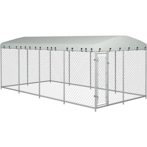 vidaXL-Hondenkennel-voor-buiten-met-dak-8x4x2,3-m